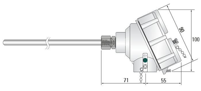 Termocoppie omologate IECEx ad isolamento minerale con testa standard IP67 in lega pressofusa